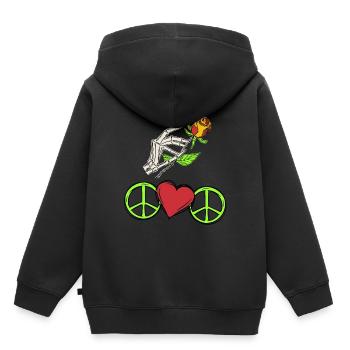 Symbole de paix - Sweat Premium à capuche enfant bio - noir - Dos - AI Model Kid Male (0cm)