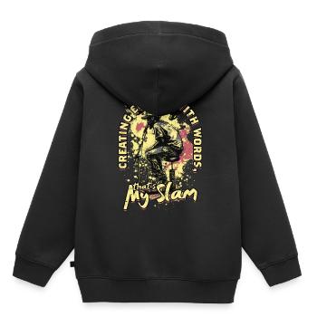 Poetry Slam Dichter Poetryslam - Kinder Premium Organic Hoodie - Schwarz - Hinten - AI Model Kid Male (0cm)