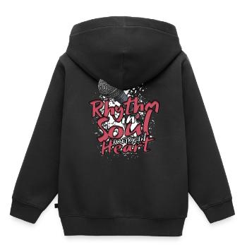 Poetry Slam Rhythm in soul, poetry in heart - Kids Premium Organic Hoodie - black - Back - AI Model Kid Male (0cm)