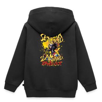 Poetry Slam Dichter Poetryslam - Kinder Premium Organic Hoodie - Schwarz - Hinten - AI Model Kid Male (0cm)