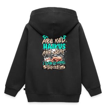 Poetry Slam Dichter Poetryslam - Kinder Premium Organic Hoodie - Schwarz - Hinten - AI Model Kid Male (0cm)