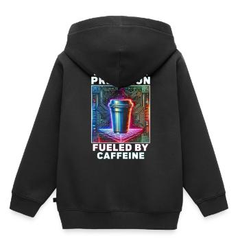 Robotics Engineer Fueled By Caffeine - Kids Premium Organic Hoodie - black - Back - AI Model Kid Male (0cm)