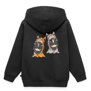 Horse Head Horse Horses - Kids Premium Organic Hoodie - black - Back - AI Model Kid Male (0cm)