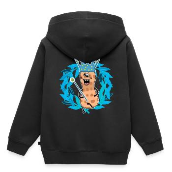 Cacahuètes Royales Cacahuètes Noix Prince Royal - Sweat Premium à capuche enfant bio - noir - Dos - AI Model Kid Male (0cm)