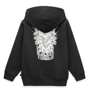 Einhorn Einhörner Fabelwesen Fabeltiere Kind - Kinder Premium Organic Hoodie - Schwarz - Hinten - AI Model Kid Male (0cm)