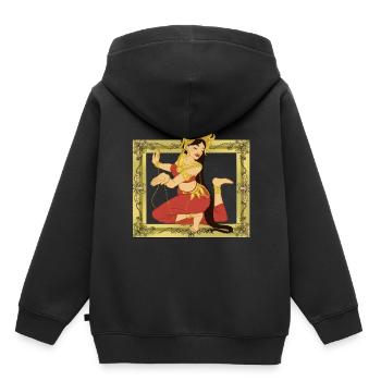Tänzerin Mädchen Frau Asien Indien - Kinder Premium Organic Hoodie - Schwarz - Hinten - AI Model Kid Male (0cm)