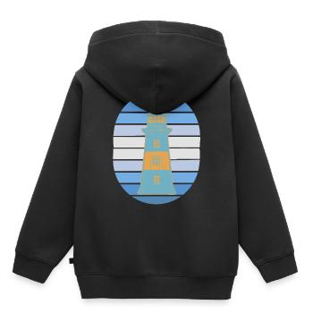Phare Signal Phares maritimes - Sweat Premium à capuche enfant bio - noir - Dos - AI Model Kid Male (0cm)