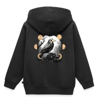Corbeau Corbeau Corbeau Corbeau Peste Peste Masque Oiseau - Sweat Premium à capuche enfant bio - noir - Dos - AI Model Kid Male (0cm)