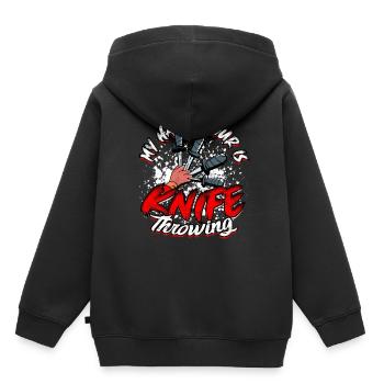 Knife Thrower Knife Throwing Knife Throwing - Kids Premium Organic Hoodie - black - Back - AI Model Kid Male (0cm)