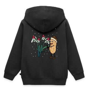Erdnuss Frühling Schnee Garten Blumen Frost - Kinder Premium Organic Hoodie - Schwarz - Hinten - AI Model Kid Male (0cm)