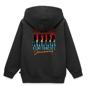 Semelle de danse en ligne à l’âme Le voyage d’un danseur en ligne - Sweat Premium à capuche enfant bio - noir - Dos - AI Model Kid Male (0cm)