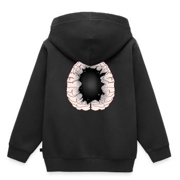 Brain Idiot Idiot Brain Brains Intelligence - Kids Premium Organic Hoodie - black - Back - AI Model Kid Male (0cm)