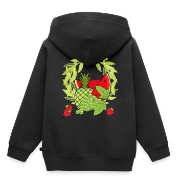 Sommer Sommerzeit Obst Frucht Früchte Vegetarisch - Kinder Premium Organic Hoodie - Schwarz - Hinten - AI Model Kid Male (0cm)