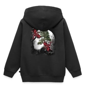 Dragon Dragon Fable Mythe médiéval conte de fées - Sweat Premium à capuche enfant bio - noir - Dos - AI Model Kid Male (0cm)