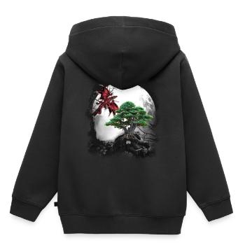 Dragon Dragon Fable Mythe médiéval conte de fées - Sweat Premium à capuche enfant bio - noir - Dos - AI Model Kid Male (0cm)