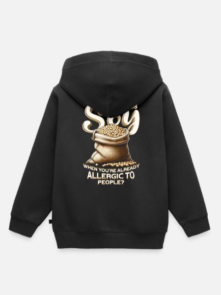 Sojaallergie Who Needs Soy - Kinder Premium Organic Hoodie - Schwarz