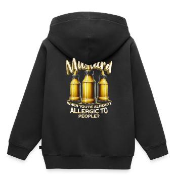 Allergie à la moutarde Qui a besoin de moutarde - Sweat Premium à capuche enfant bio - noir - Dos - AI Model Kid Male (0cm)