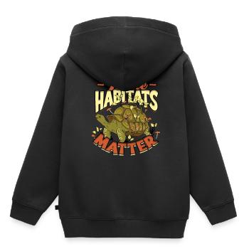 Tortues Les habitats des tortues comptent - Sweat Premium à capuche enfant bio - noir - Dos - AI Model Kid Male (0cm)