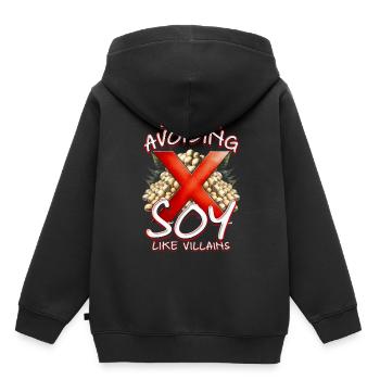 Sojaallergie ici : éviter le soja - Sweat Premium à capuche enfant bio - noir - Dos - AI Model Kid Male (0cm)