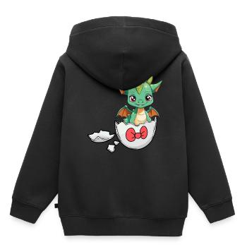 Dragon Dragon Coquille d’oeuf Hatch Bébé Enfant - Sweat Premium à capuche enfant bio - noir - Dos - AI Model Kid Male (0cm)