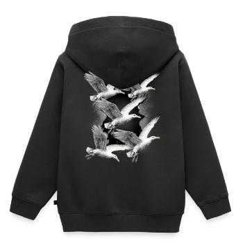 Seagulls Seagull Maritime Seabirds - Kids Premium Organic Hoodie - black - Back - AI Model Kid Male (0cm)