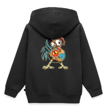 Poulet Coq Paix Réveil Paix Paix Paix Mondiale - Sweat Premium à capuche enfant bio - noir - Dos - AI Model Kid Male (0cm)