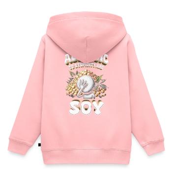 Soy Allergy Allergic To Stupidity And Soy - Kids Premium Organic Hoodie - rose - Back - AI Model Kid Female (0cm)