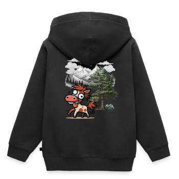 Chevaux Chevaux Cheval sauvage Crazy Horse Ross Cavalier - Sweat Premium à capuche enfant bio - noir - Dos - AI Model Kid Male (0cm)
