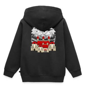 King Kings Fairy Tale Castle Fortress Gurg Knights - Kids Premium Organic Hoodie - black - Back - AI Model Kid Male (0cm)