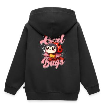 Coccinelle Entomologie Entomologiste - Sweat Premium à capuche enfant bio - noir - Dos - AI Model Kid Male (0cm)