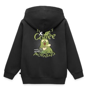 Birdwatching: Ornithologist Feathers & Coffee - Kids Premium Organic Hoodie - black - Back - AI Model Kid Male (0cm)