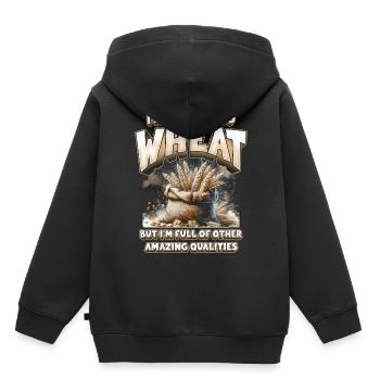 Allergie au blé - Sweat Premium à capuche enfant bio - noir - Dos - AI Model Kid Male (0cm)