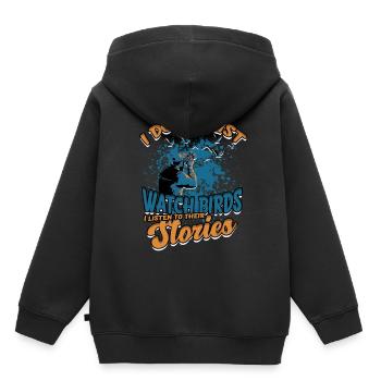 Ornithologue ornithologique - Sweat Premium à capuche enfant bio - noir - Dos - AI Model Kid Male (0cm)