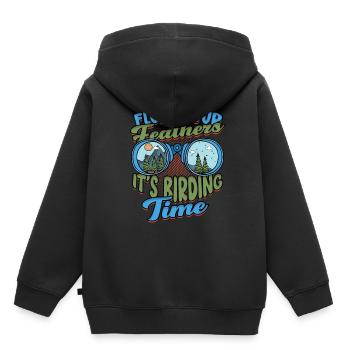 Ornithologue ornithologique - Sweat Premium à capuche enfant bio - noir - Dos - AI Model Kid Male (0cm)