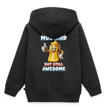Allergie à la moutarde Allerigique à la moutarde - Sweat Premium à capuche enfant bio - noir - Dos - AI Model Kid Male (0cm)
