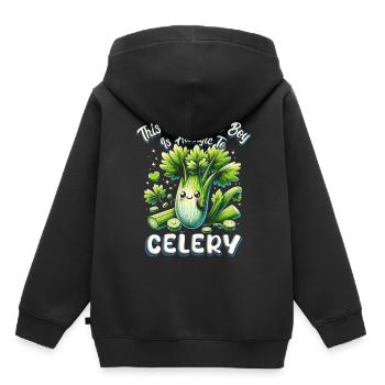Allergie au céleri Allergique au céleri - Sweat Premium à capuche enfant bio - noir - Dos - AI Model Kid Male (0cm)