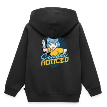 Anime Senpai remarqué - Sweat Premium à capuche enfant bio - noir - Dos - AI Model Kid Male (0cm)