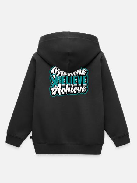 Entgiftung Suchtkrank Belive Achieve - Kinder Premium Organic Hoodie - Schwarz