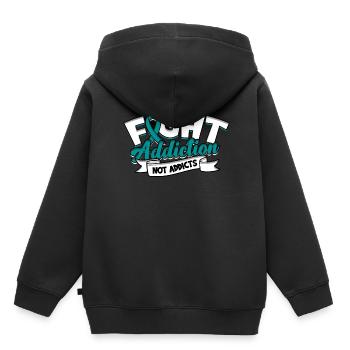 Détox Sevrage Combattre la dépendance Pas les toxicomanes - Sweat Premium à capuche enfant bio - noir - Dos - AI Model Kid Male (0cm)