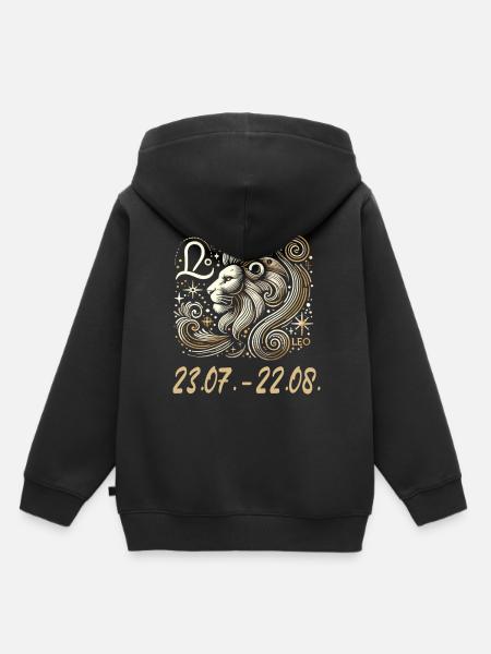 Himmlischer Löwe Sternzeichen - Kinder Premium Organic Hoodie - Schwarz