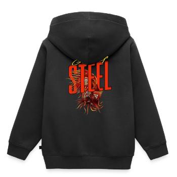 Poisson Betta Branchies D’acier - Sweat Premium à capuche enfant bio - noir - Dos - AI Model Kid Male (0cm)