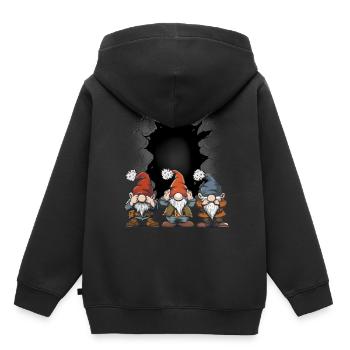 Nains, Nains, Gnomes, , , Contes de fées, Enfant - Sweat Premium à capuche enfant bio - noir - Dos - AI Model Kid Male (0cm)