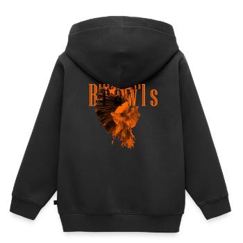 Bulles De Poisson Betta Et Bagarres - Sweat Premium à capuche enfant bio - noir - Dos - AI Model Kid Male (0cm)