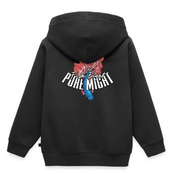 Poisson Betta Poisson Betta Combat Pure Puissance - Sweat Premium à capuche enfant bio - noir - Dos - AI Model Kid Male (0cm)
