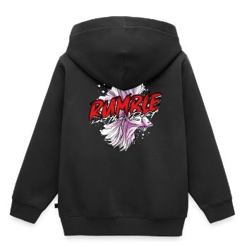 Les poissons Betta grondent dans le récif - Sweat Premium à capuche enfant bio - noir - Dos - AI Model Kid Male (0cm)