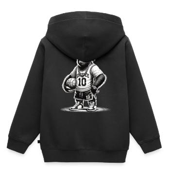 Cool gorilla with basketball and bling - Kids Premium Organic Hoodie - black - Back - AI Model Kid Male (0cm)