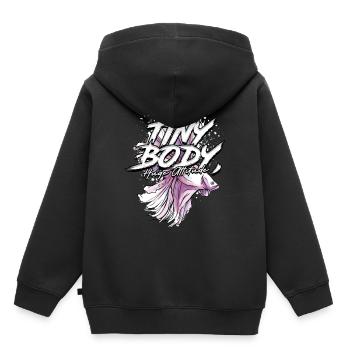 Betta Poisson Betta Petit Corps Énorme Attitude - Sweat Premium à capuche enfant bio - noir - Dos - AI Model Kid Male (0cm)