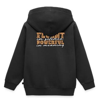 Gebärdensprache Fluent In Silence - Kinder Premium Organic Hoodie - Schwarz - Hinten - AI Model Kid Male (0cm)