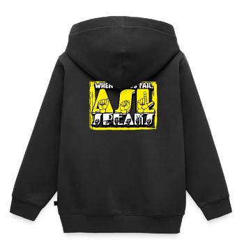 ASL Dolmetscher Gebärdensprache - Kinder Premium Organic Hoodie - Schwarz - Hinten - AI Model Kid Male (0cm)