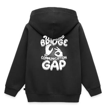 ASL Dolmetscher Gebärdensprache - Kinder Premium Organic Hoodie - Schwarz - Hinten - AI Model Kid Male (0cm)
